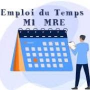 Emploi du temps M1 MRE M1MRE