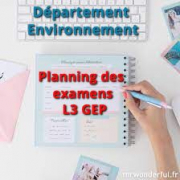 Planning des Examens L3 GEP L3GEP