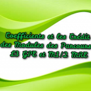 Coefficients et les Crédits des Modules des Parcours L3 GEP et M1/2 MRE